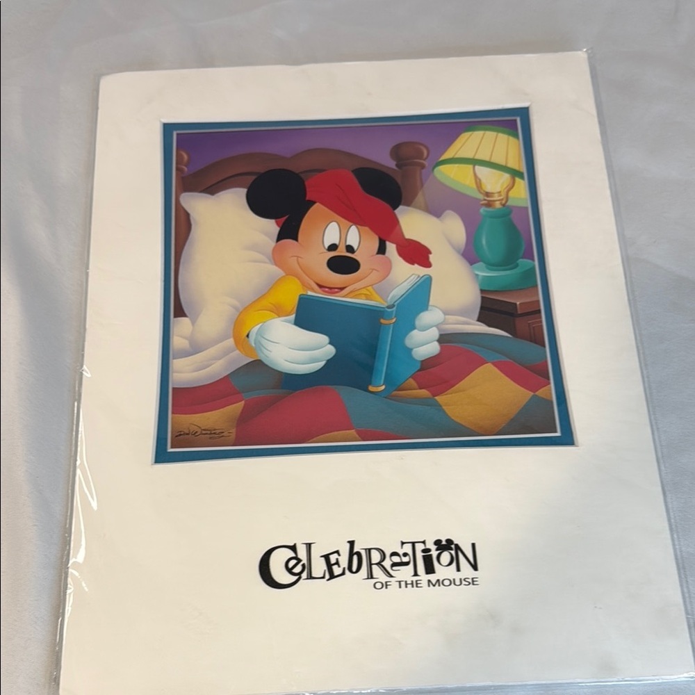 Disney, RARE, Celebration of the Mouse Art Print, Authentic, Bedtime Story, NWT